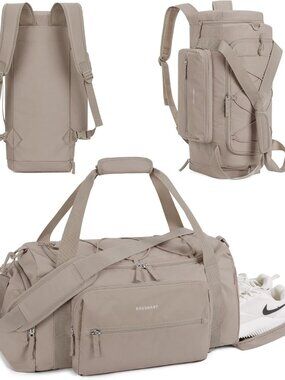 4-IN-1 Gym Bag for Women Men, TSA Lightweight Duffle Bag for Travel with Shoe Co